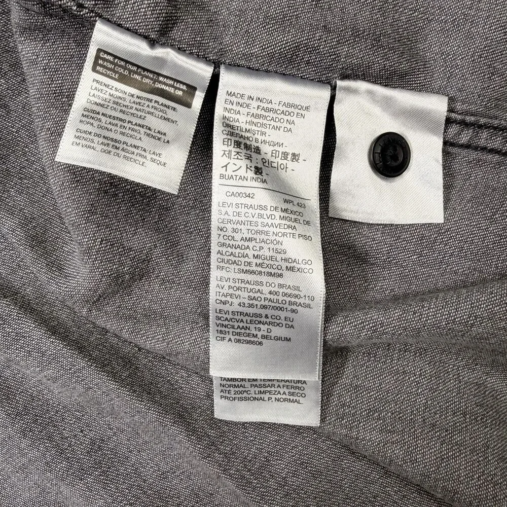 Levi’s SilverTab Oversized Denim Utility Shirt Black Wash Gray 90s Y2K NWT XL